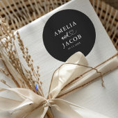 Simple Black & White Wedding  ラウンドシール