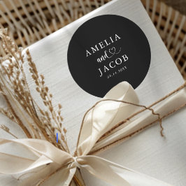 Simple Black & White Wedding  ラウンドシール