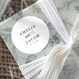 Simple Black & White Wedding  ラウンドシール