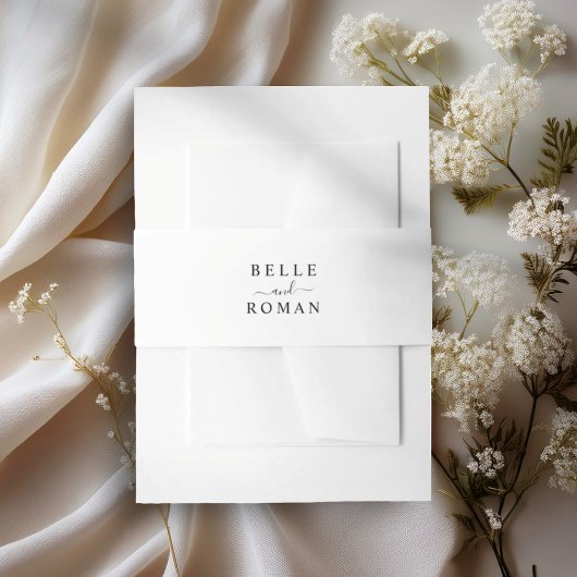 Simple Black & White Wedding 招待状ベリーバンド