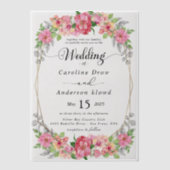 Simple Black & White wedding  Overlay ベラム紙招待状 (正面)