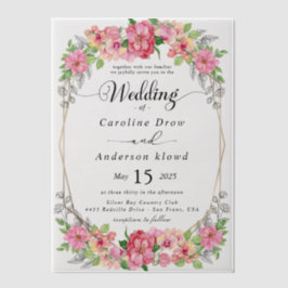 Simple Black & White wedding  Overlay ベラム紙招待状