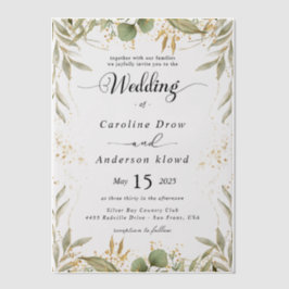 Simple Black & White wedding  Overlay ベラム紙招待状