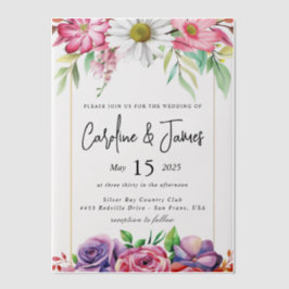 Simple Black & White wedding  Overlay Vellum Invit ベラム紙招待状