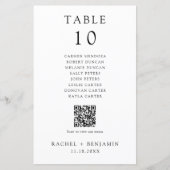 Simple Black White Wedding Seating Chart QR Code (正面)