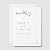 Simple Black & White wedding Vellum Overlay ベラム紙招待状 (オフセット)