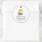 Simple Blackberry Infused Honey Label ラウンドシール (バッグ)