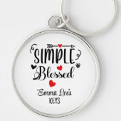 Simple Blessed Christian Saying Custom キーホルダー (正面)