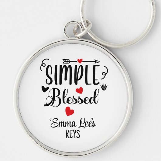 Simple Blessed Christian Saying Custom キーホルダー (正面)
