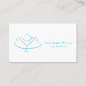 Simple Blue and White Lotus Flower Business Flat ロイヤリティカード (正面)