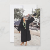 Simple Blue bow  graduation thank you message サンキューカード (裏面)