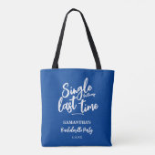 Simple Blue Bridal Shower Tote Bag トートバッグ (裏面)