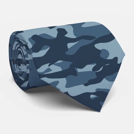 Simple Blue Camouflage Pattern ネクタイ (ロール)