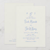 Simple Blue & Cream Wedding Website 招待状 (正面/裏面)