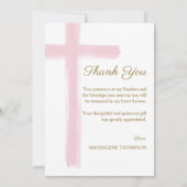 Simple Blue Cross Baptism  サンキューカード (正面)