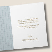 Simple Blue Cross Baptism Folded  サンキューカード