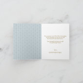 Simple Blue Cross First Holy Communion Folded  サンキューカード (内部)