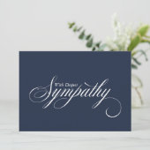 Simple Blue Elegant Script Sympathy Card 案内状 (スタンド正面)