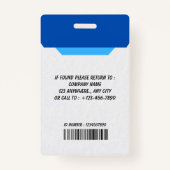 Simple Blue Employee ID Badge バッジ (裏面)