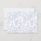 Simple Blue Floral Chinoiserie Classic Wedding サンキューカード (裏面)