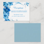 Simple Blue Floral Wedding ReceptionEnclosure Card エンクロージャーカード (正面/裏面)
