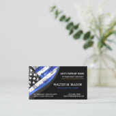 Simple Blue Line Police US FLAG   名刺 (スタンド正面)