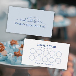 Simple Blue Made with Love Bakery Rewards Loyalty 名刺