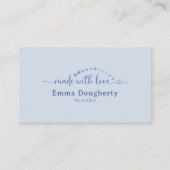 Simple Blue Made with Love Typography Bakery 名刺 (正面)