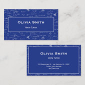 Simple Blue Math Tutor Teacher Formula Pattern 名刺 (正面/裏面)