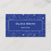 Simple Blue Math Tutor Teacher Formula Pattern 名刺 (正面)