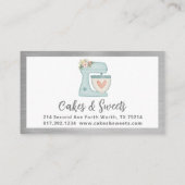 Simple Blue Mixer Floral Cake Bakery Business ロイヤリティカード (裏面)
