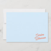 Simple Blue Orange Script Personalized Stationery ノートカード (正面)