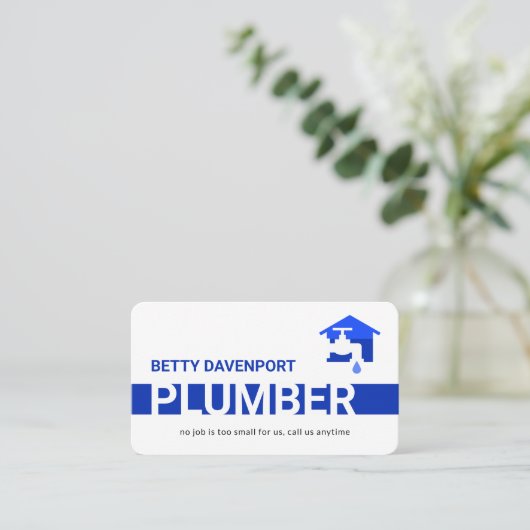 Simple Blue Plumber Pipeline Layer 名刺 (スタンド正面)