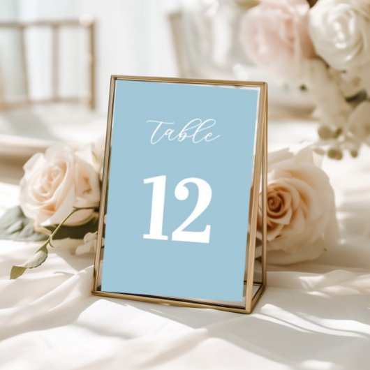 Simple Blue Table Numbers Sign テーブルナンバー
