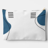 Simple blue white Abstract minimal art Monogram  アクセサリーポーチ (裏面)