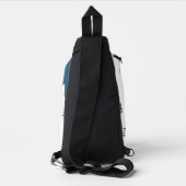 Simple blue white Abstract minimal art Monogram  スリングバッグ (裏面)