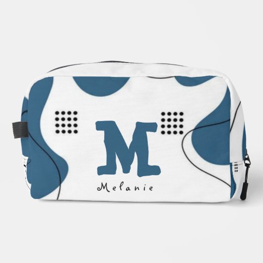 Simple blue white Abstract minimal art Monogram  ドップキット (正面)