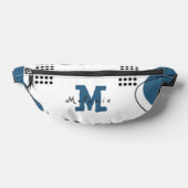 Simple blue white Abstract minimal art Monogram  ファニーパック (レイダウン)