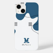 Simple blue white Abstract minimal art Monogram  Case-Mate iPhoneケース (裏面)