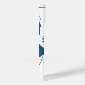 Simple blue white Abstract minimal art Monogram Case-Mate iPhoneケース (裏面 / 右)