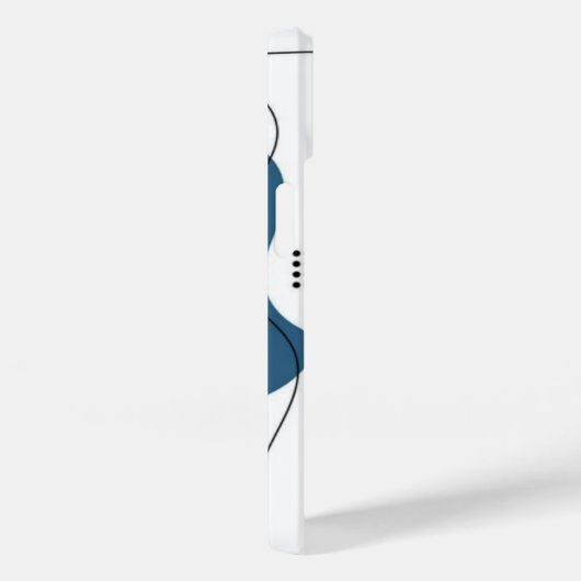 Simple blue white Abstract minimal art Monogram  Case-Mate iPhoneケース (裏面 / 右)