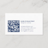 Simple Blue & White Immigration Attorney QR code B 名刺 (裏面)