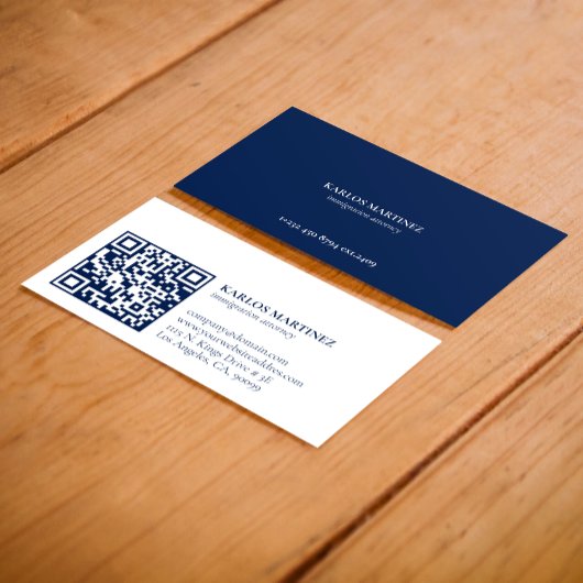 Simple Blue & White Immigration Attorney QR code B 名刺