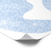 Simple Blue White Large Cow Spots Animal Print ポスター (角)