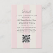 Simple Blush Pink Cabana Stripes Wedding Details エンクロージャーカード (正面)
