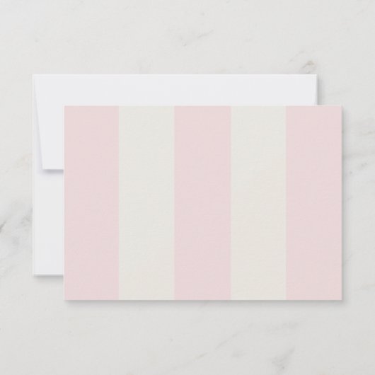 Simple Blush Pink Cabana Stripes Wedding RSVP (裏面)