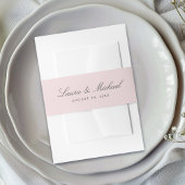 Simple Blush Pink Personalized Wedding 招待状ベリーバンド