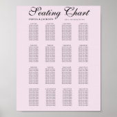 Simple Blush Pink Wedding Seating Chart ポスター (正面)
