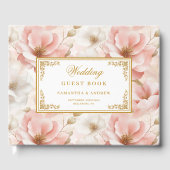 Simple bohemian blush gold wedding guest book ゲストブック (正面)