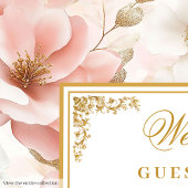 Simple bohemian blush gold wedding guest book ゲストブック